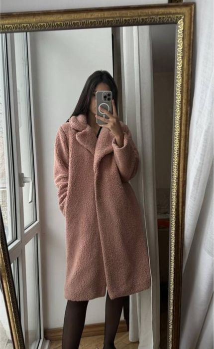 Шуба шубка теді рожева пудра тренд еко