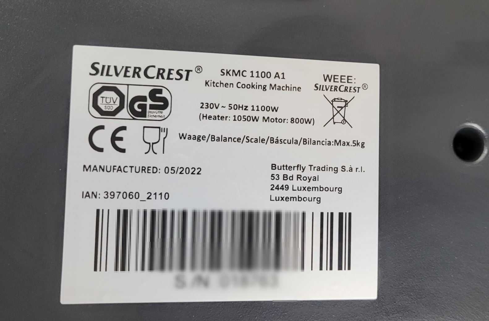 Robot kuchenny SilverCrest 1100W – SKMC 1100 A1, super stan