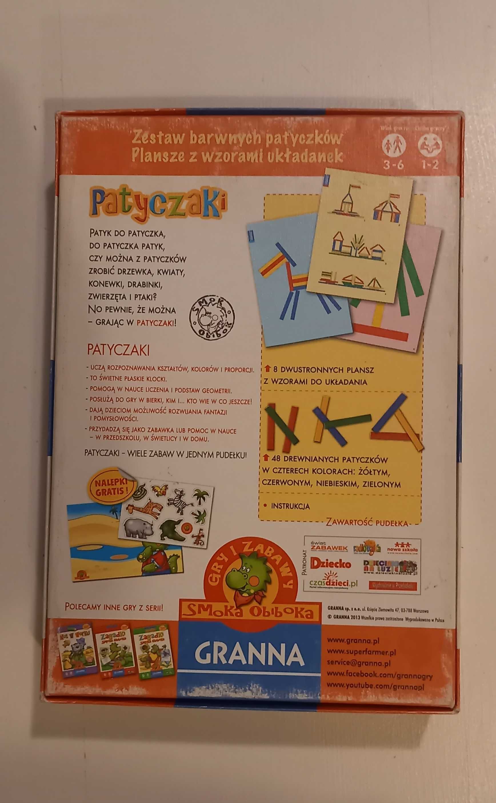 Gra Patyczaki, Granna, 3-6 lat