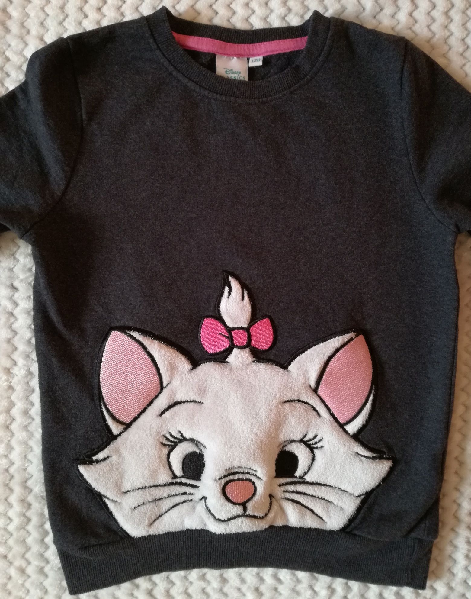 Śliczna bluza dziewczęca Kotek Marie Disney, rozmiar 128