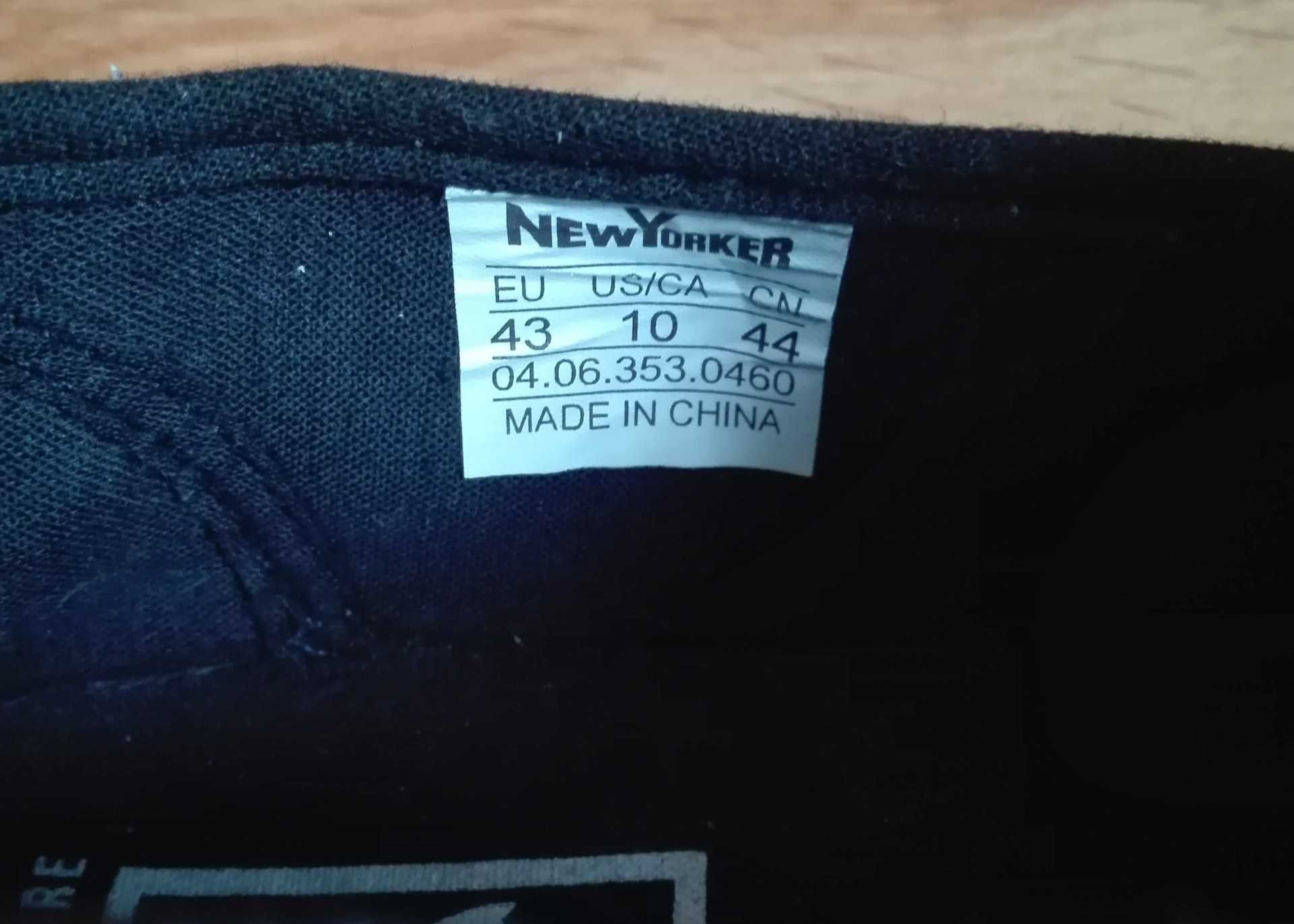 Buty żeglarskie męskie mokasyny czarne z białą podeszwą rozmiar 43.