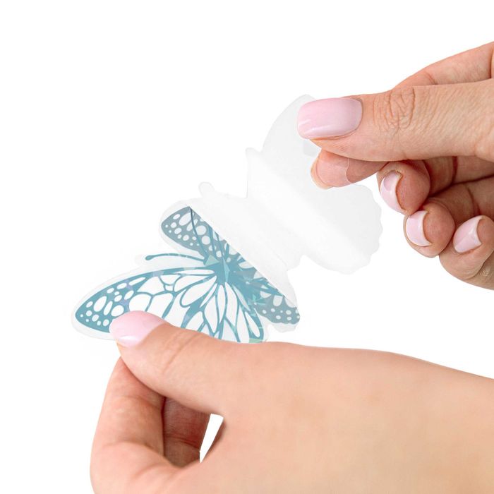 Naklejki ozdobne holograficzne "motyle" 1opak./12szt. WIELOKOLOROWE