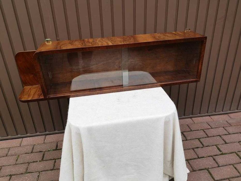 Półka Szafka Wisząca Witryna ART-DECO Orzech Stara Antyk Po Renowacji.