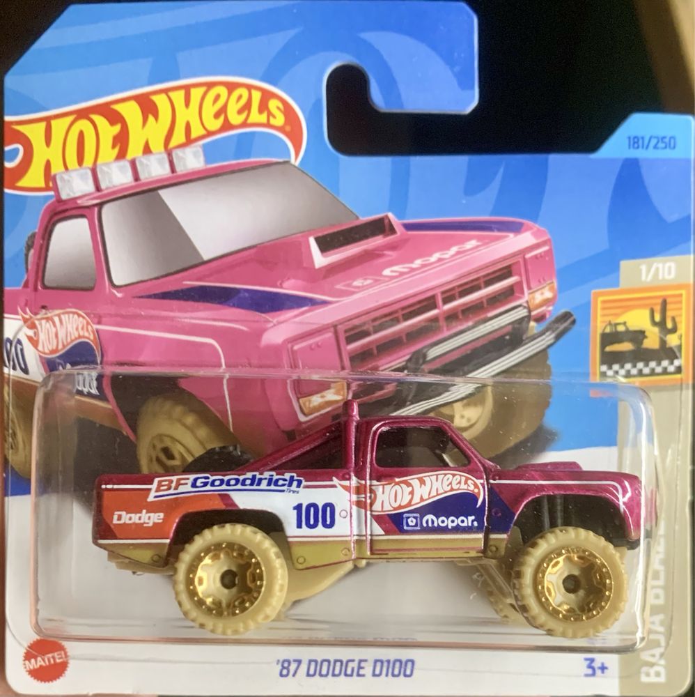 Hot wheels 87 dodge d100 pink