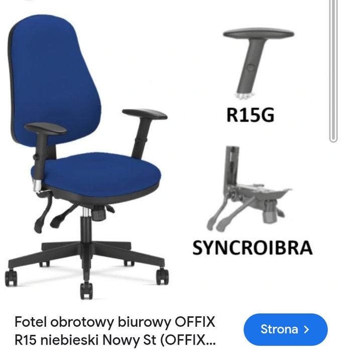 Krzesło biurowe obrotowe OFFIX RG15 REGULACJE