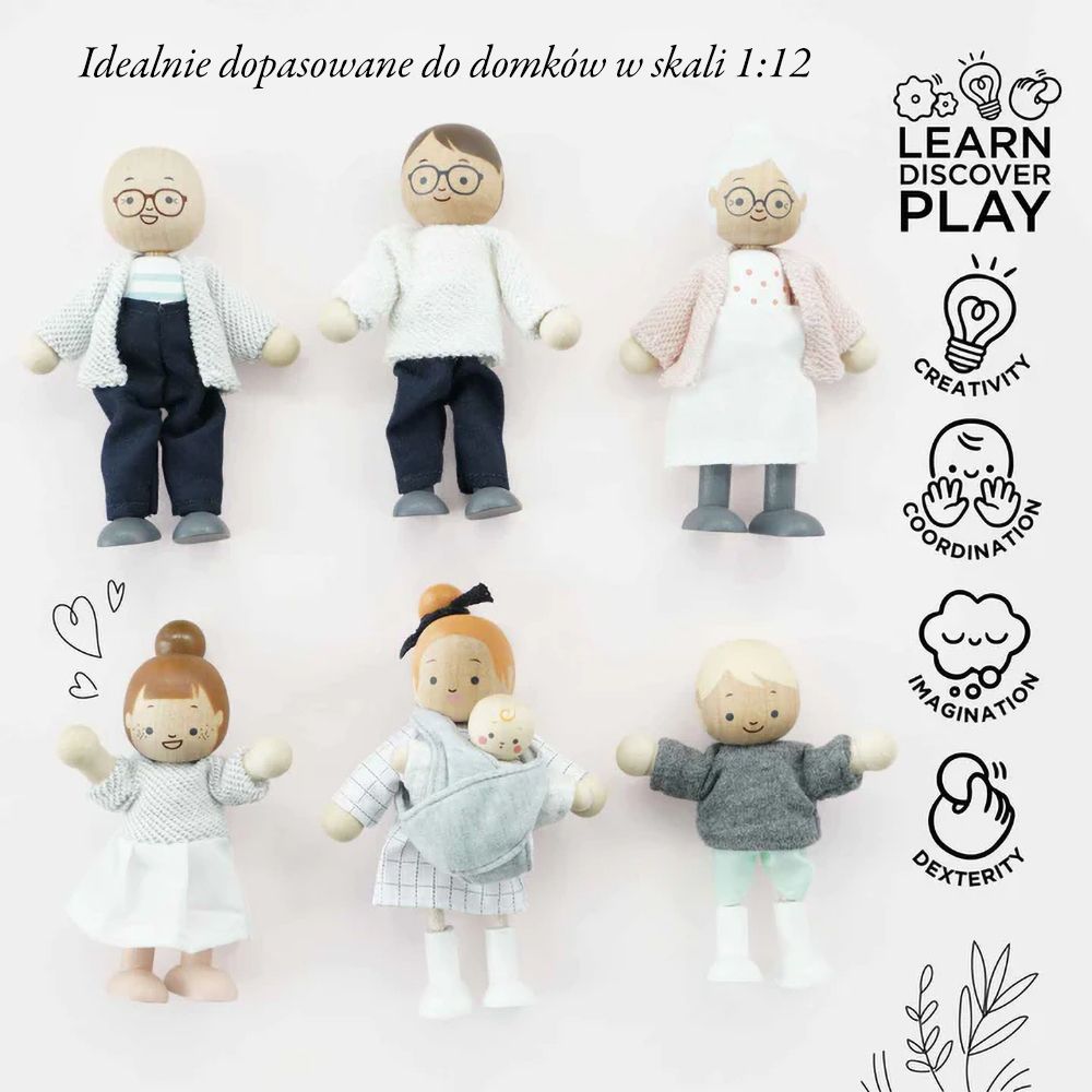 Rodzina lalek, zabawka, laleczki do domków figurki Le Toy Van