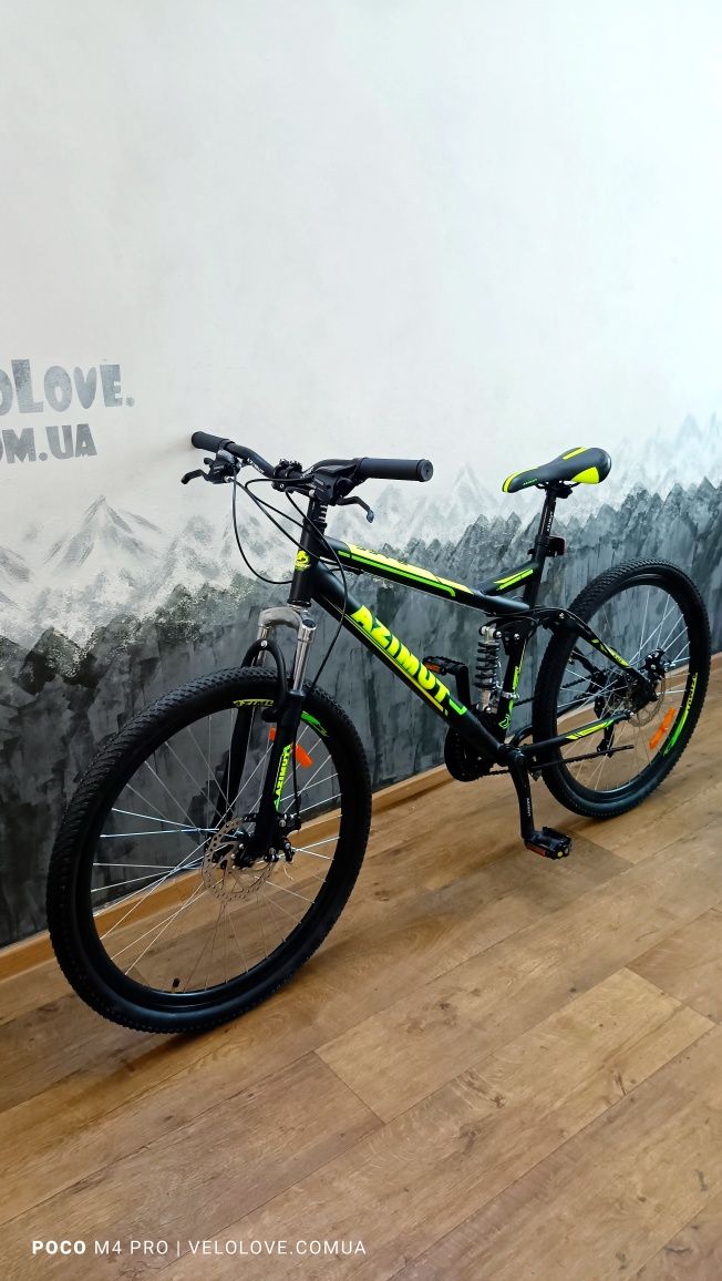 Велосипед Горный Двухподвесный Azimut 26",  оборудование SHIMANO