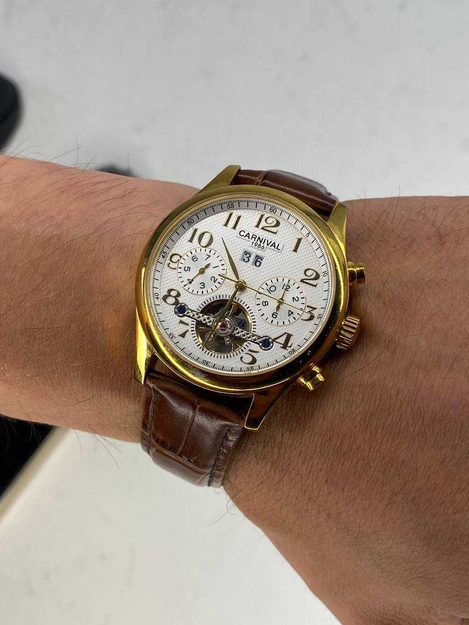 Чоловічий годинник Carnival Multi-Functions Brown 8670G