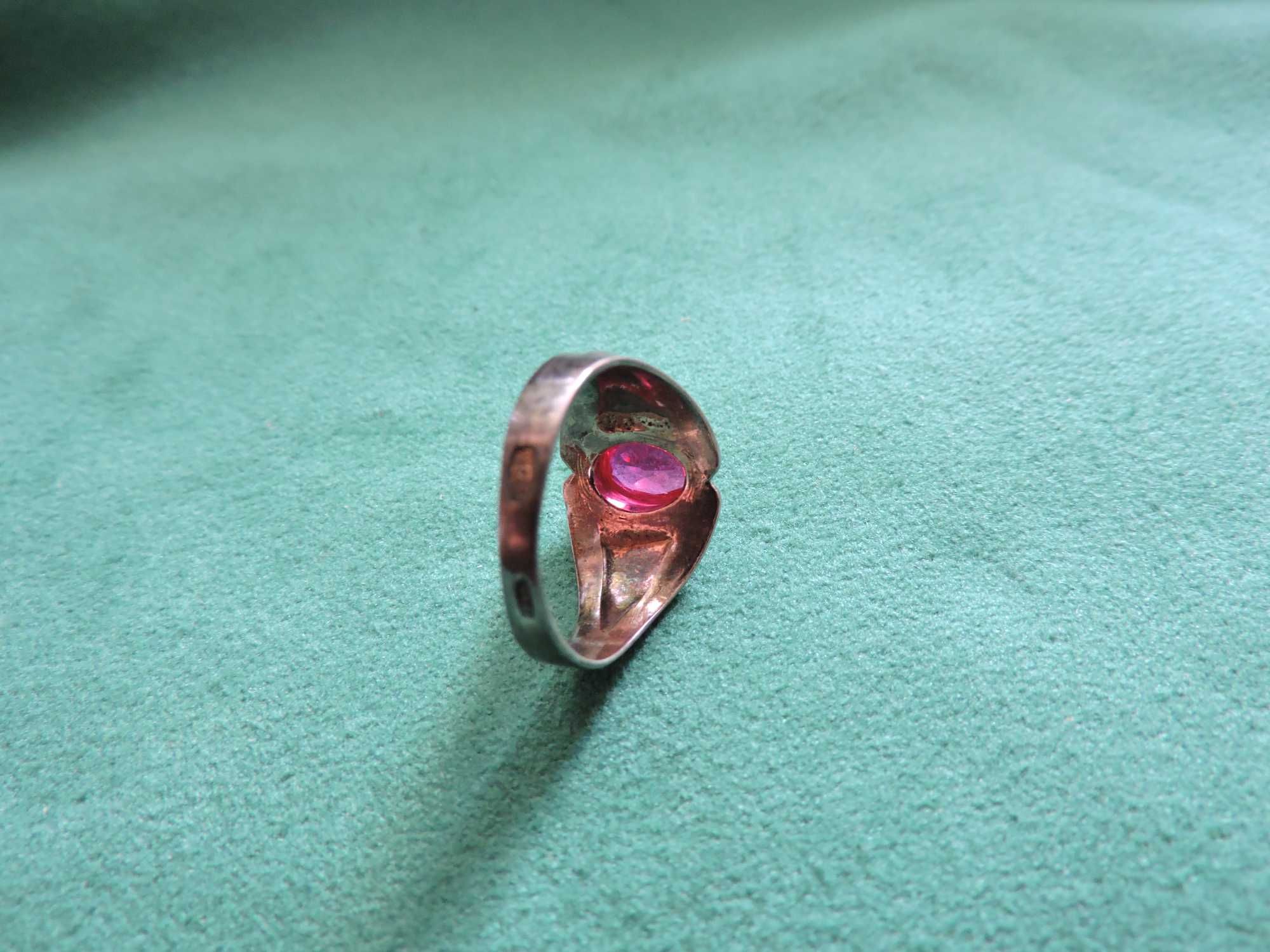 Кольцо перстень серебро СССР клеймо 875 проба с камнем