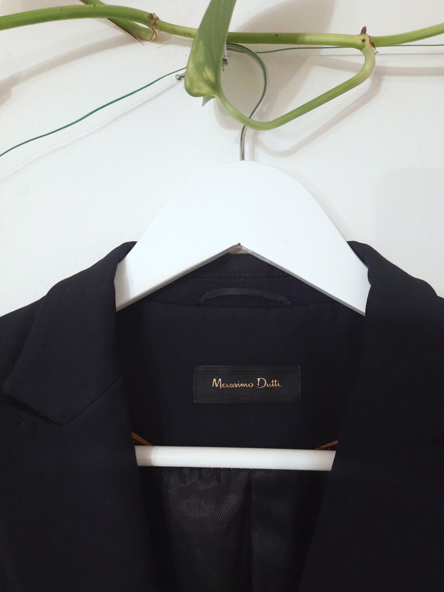 Granatowa Marynarka żakiet wełna Massimo Dutti