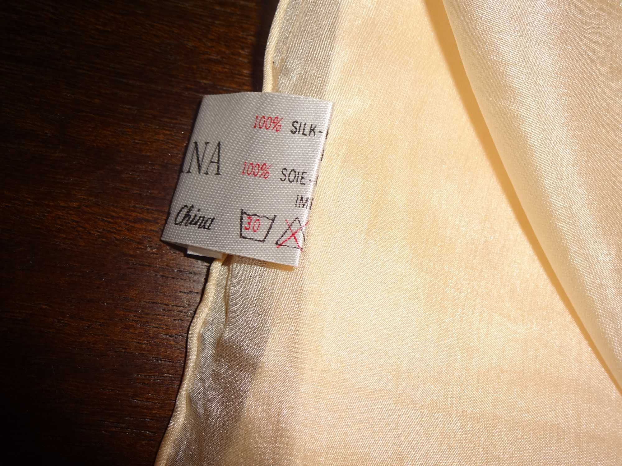 JAVANA Seidentuch 100% Silk perłowa jedwabna apaszka Vintage