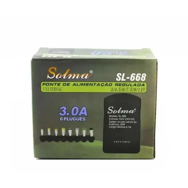 Зарядное устройство Solma SL-668 3А, 30W с набором переходников