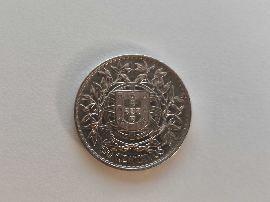 Moeda de 50 centavos em PRATA 1916