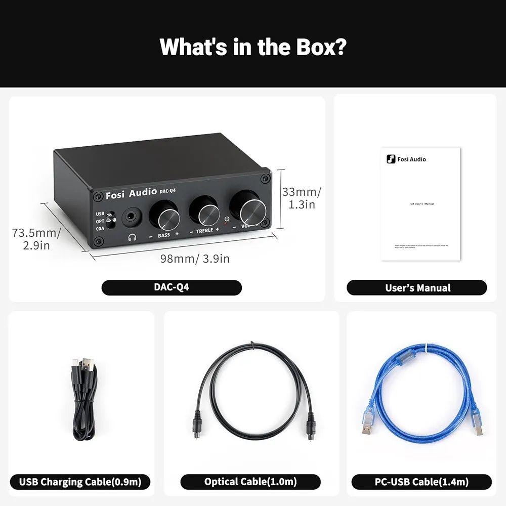 Fosi Audio Q4 DAC – Wzmacniacz Słuchawkowy i Konwerter Cyfrowo-Analogo