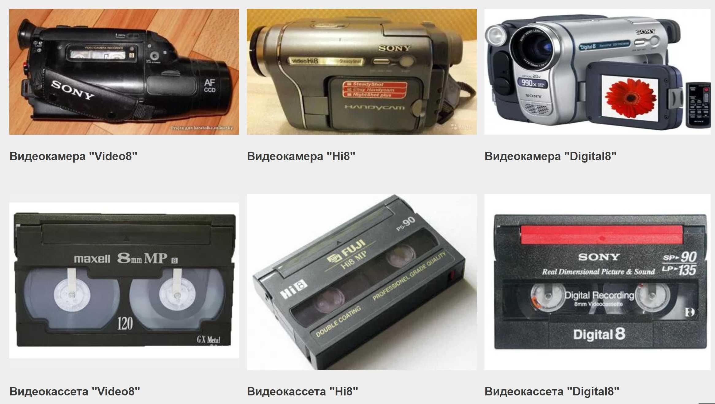 Оцифровка видеокассет miniDV , VHS , HDV , VIDEO 8 , Hi8 , VHS-C