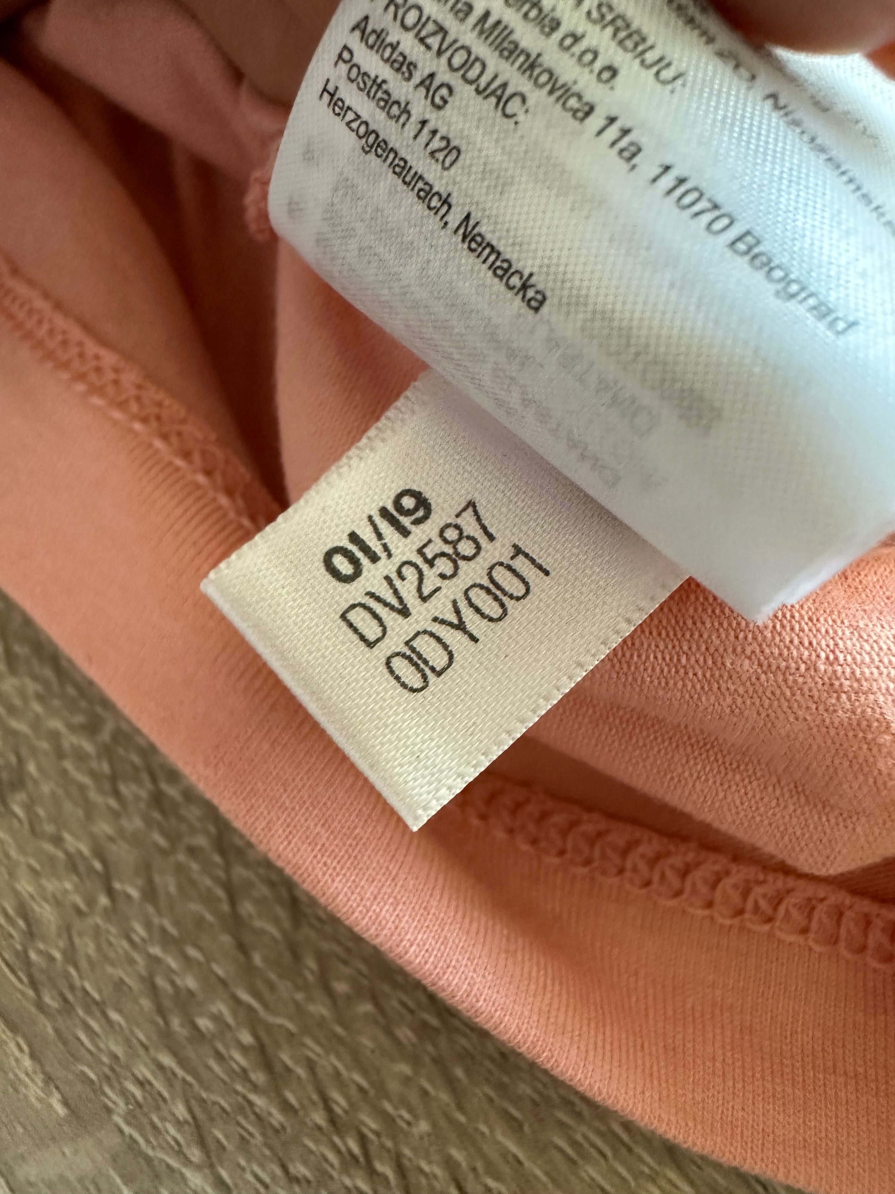 adidas Originals T-shirt z nadrukiem z logo - różowy