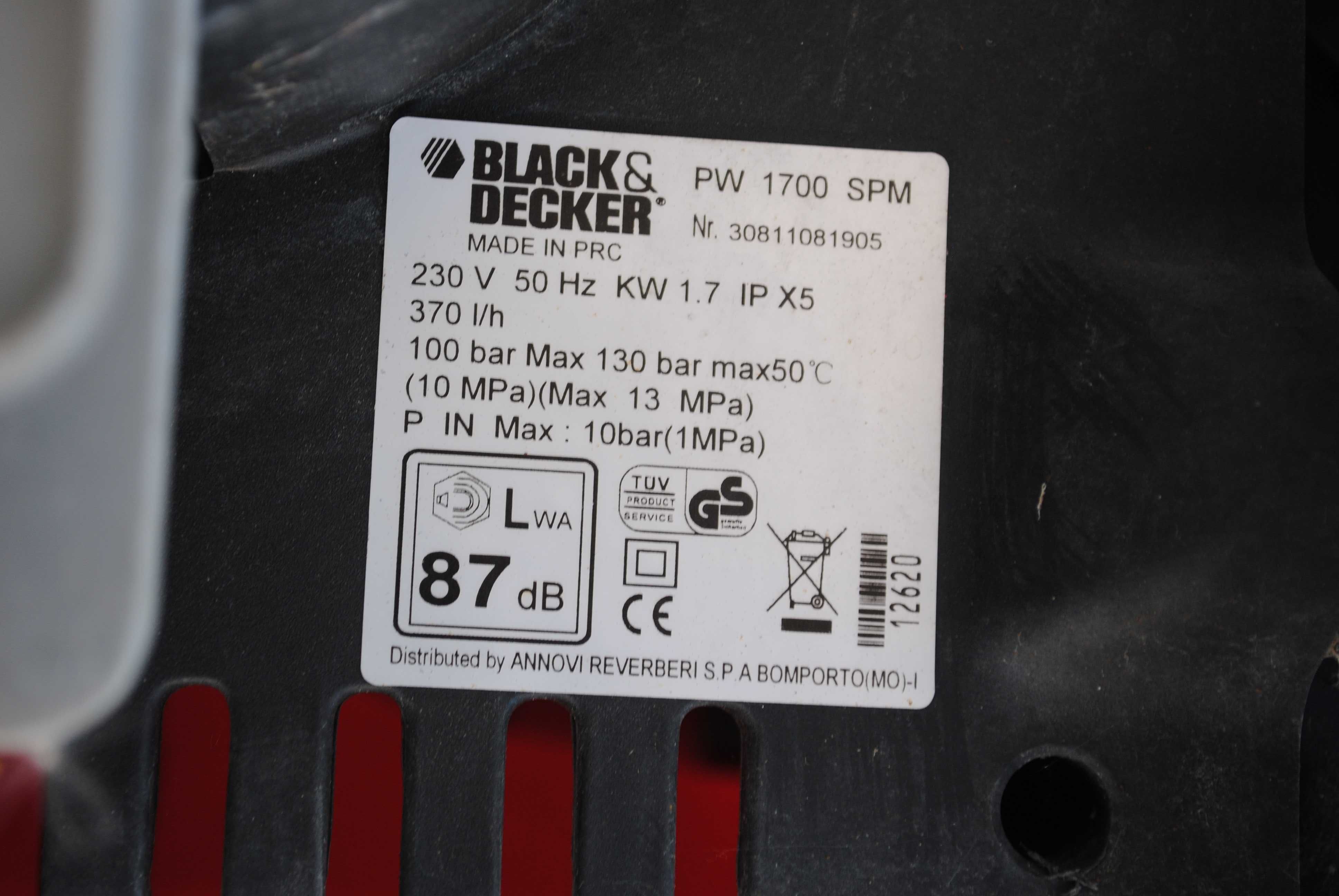 Myjka wysokociśnieniowa Black Decker PW 1700 SPM