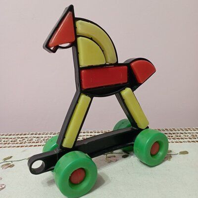 Лошадка конь каталка конструктор игрушка 2 в1 іграшка СССР