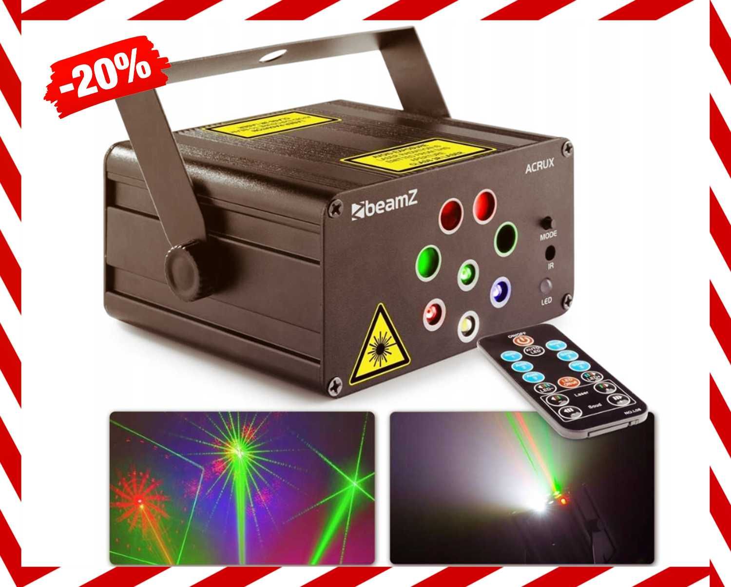 Nowy Profesjonalny Laser Dyskotekowy Quatro RG Diody Led RGBW | RABAT