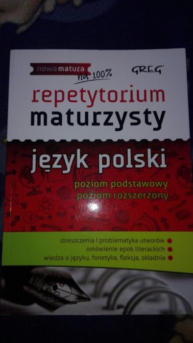 Repetytorium maturzysty język polski Greg poziom podstawowy i rozszerz