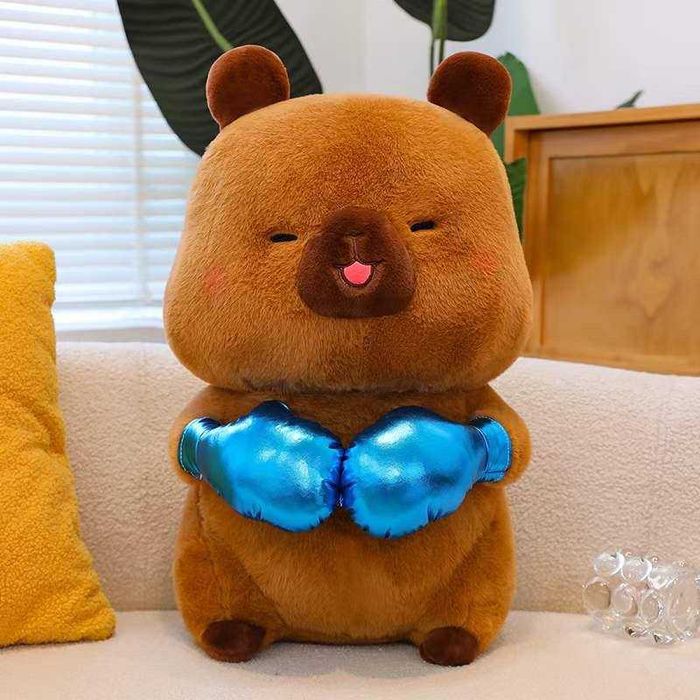 Мягкая игрушка Капибара боксер, 45 см, в наличии различные цвета