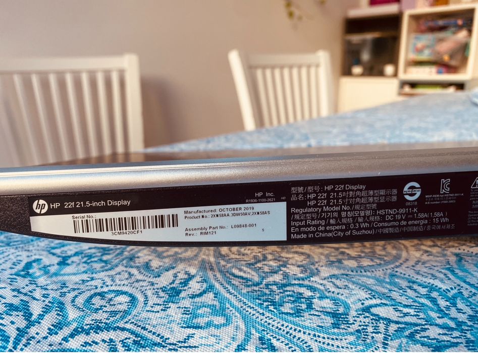 Monitor HP 22f 21.5 cala stan idealny