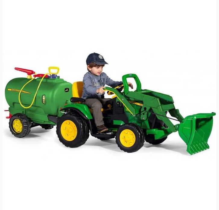 Zestaw PEG PEREGO JOHN DEERE  traktor KOPARKA 12V 330W z cysterną 10l