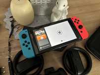 Konsola Nintendo Switch V2/Jak Nowa/Duży Zestaw/Szkło/Okazja!
