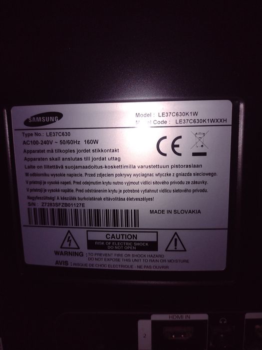 Telewizor Samsung 37" LED 160 W
