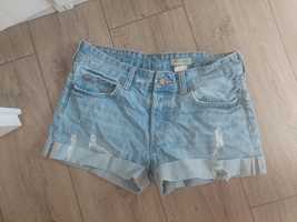 Jeansy krótkie spodenki H&M boyfriend luźne 36 S