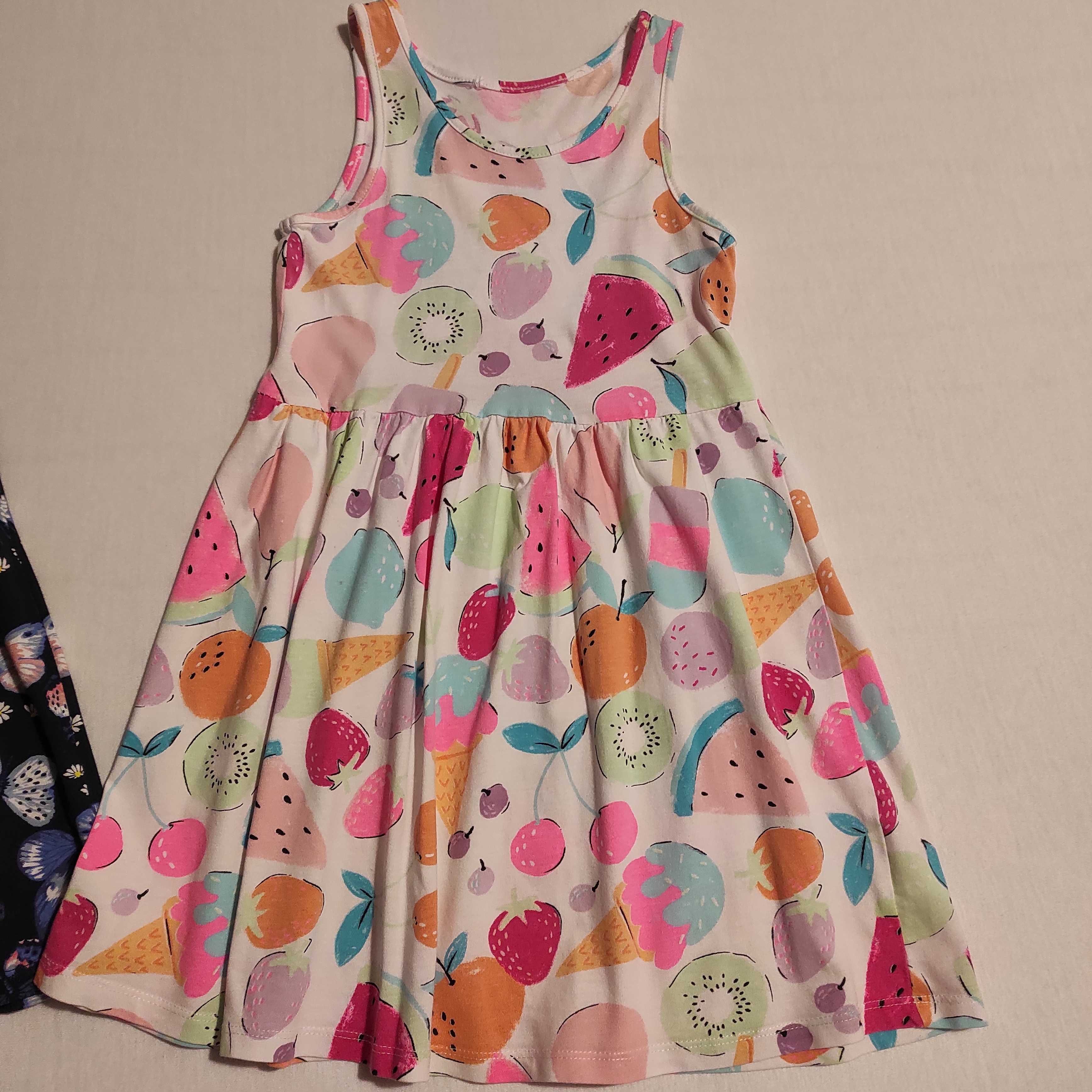 Zestaw 2 bawełnianych sukienek, marka H&M, rozmiar 98/104