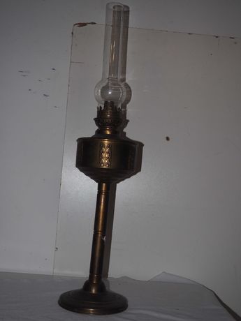 Lampa naftowa mosiężna kolumnowa