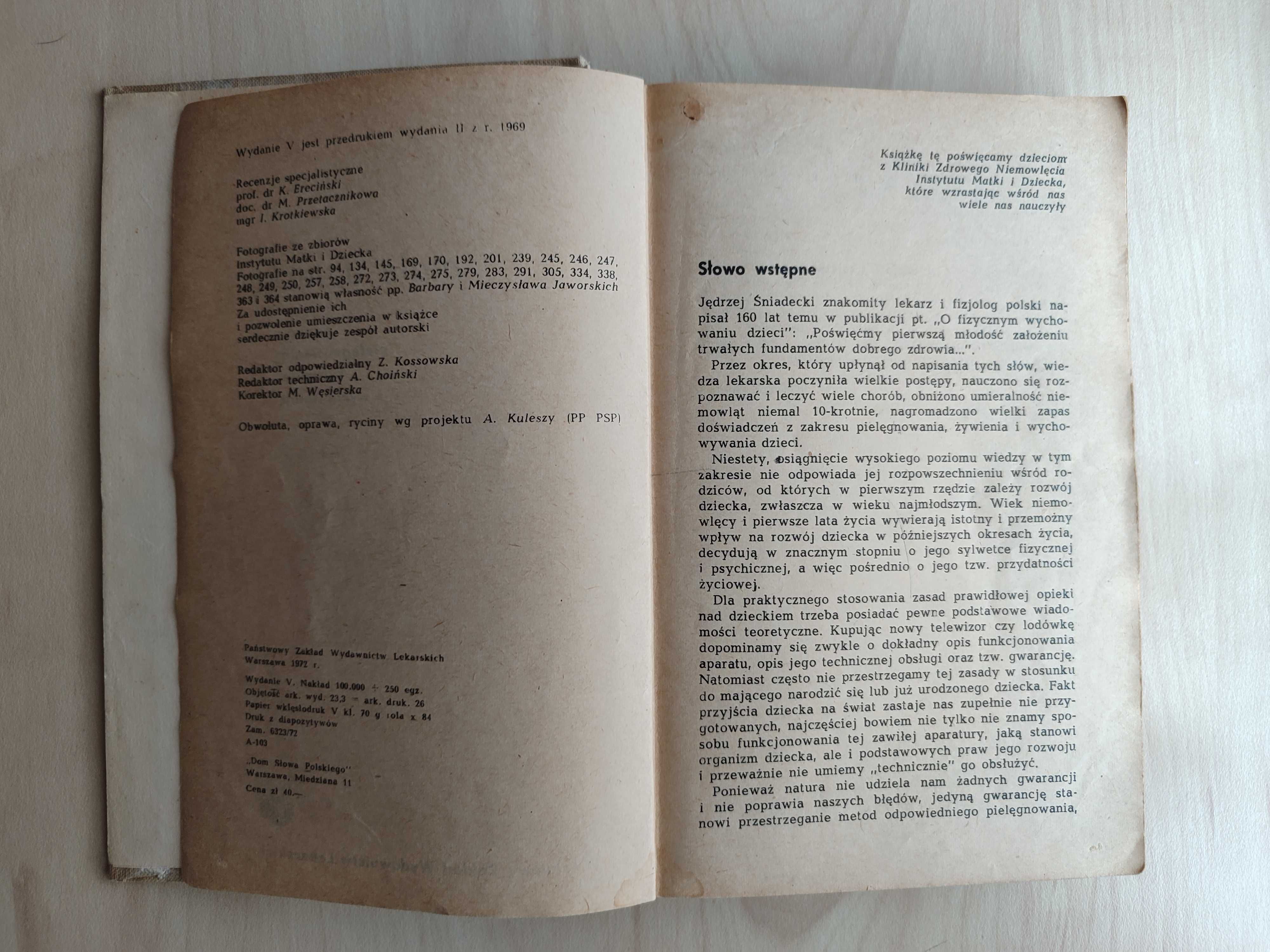 Małe dziecko, red. Z. Kossowska, PZWL 1972 r.