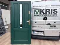 Drzwi zewnętrzne drewniane zielone Amerykańskie Cała Polska