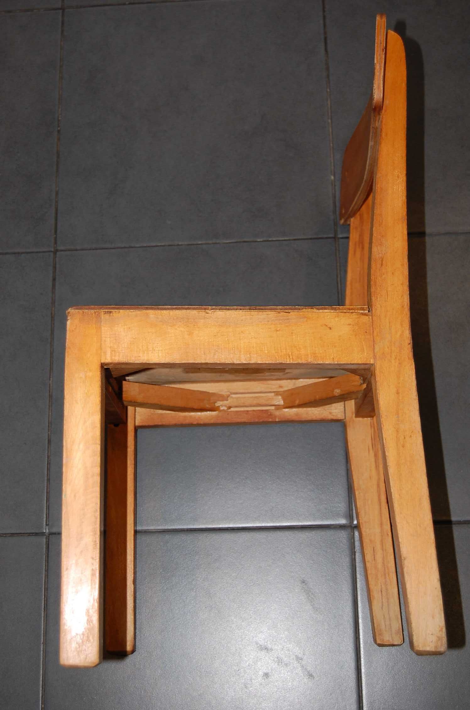 Krzesło Przedszkolne Prz. Obr. Drewna Barczewo - lata 50