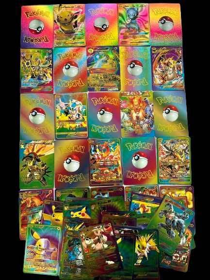 Karty Pokemon tęczowe kolorowe rainbow 55 sztuk GX VMAX wysokie HP
