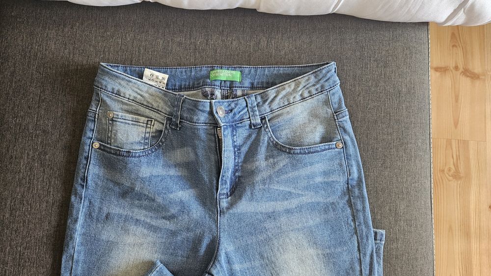Spodnie Benetton dziewczynka  młodzieżowe jeans 3/4 rozmiar na 160 2xl