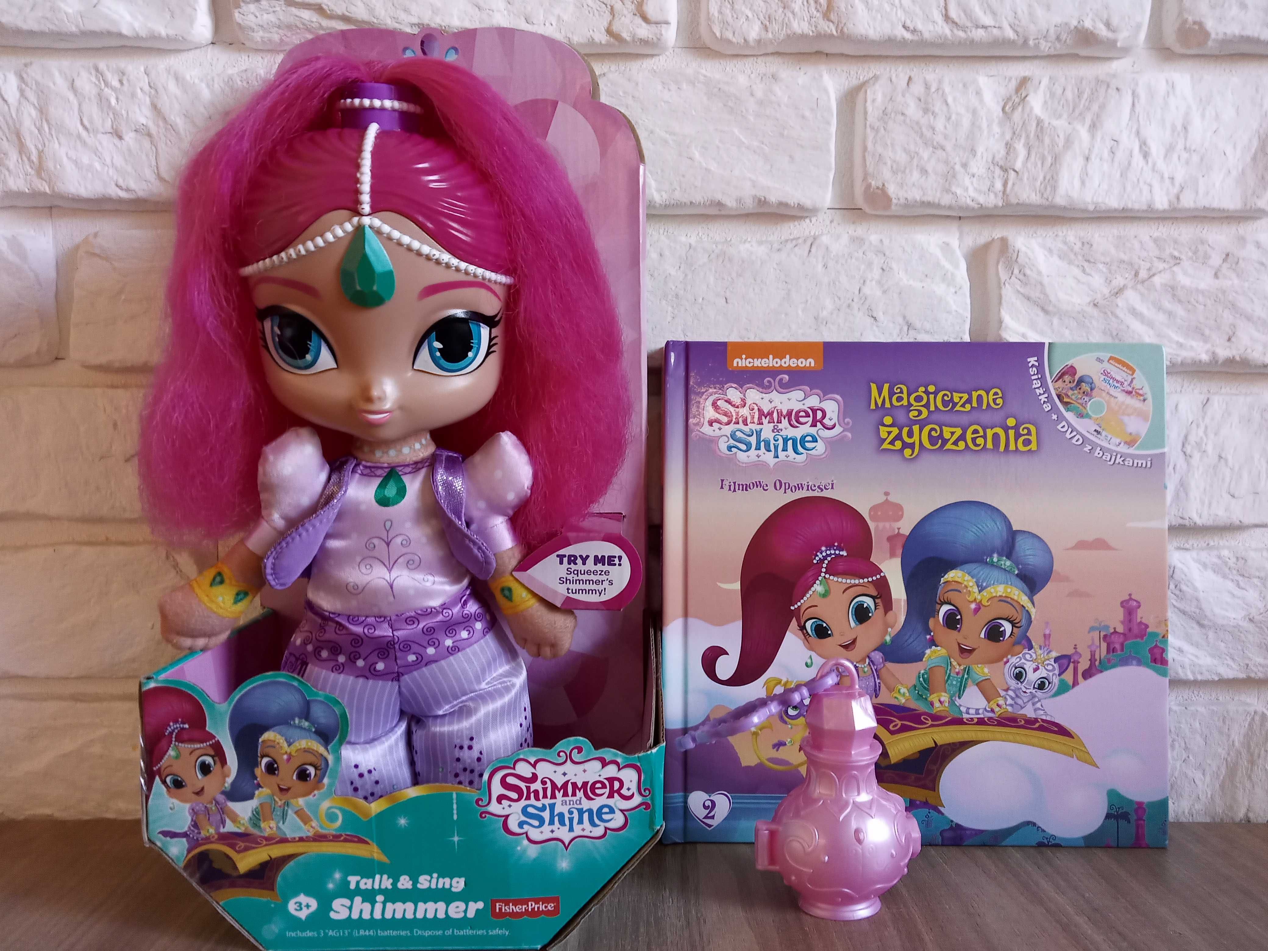 Interaktywna lalka Shimmer, Fisher Price, 30 cm + nowa książka z CD