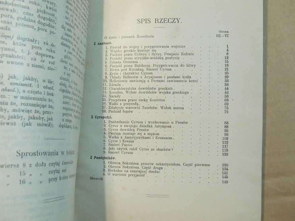 Chrestomatya z pism Xenofonta greka dla młodzierzy szkolnej 1909