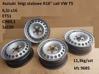 4 felgi stalowe r16&quot; cali 6,5jx16 et51 ch65,1 5x120 VW T5