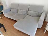 Sofá Slatorp (IKEA) cinzento 3 lugares, c/chaise longue