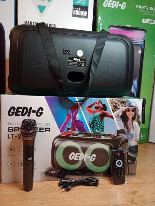 Блютуз караоке акустика GeDi-02(SD,USB, FM) ПультДУ,микрофон