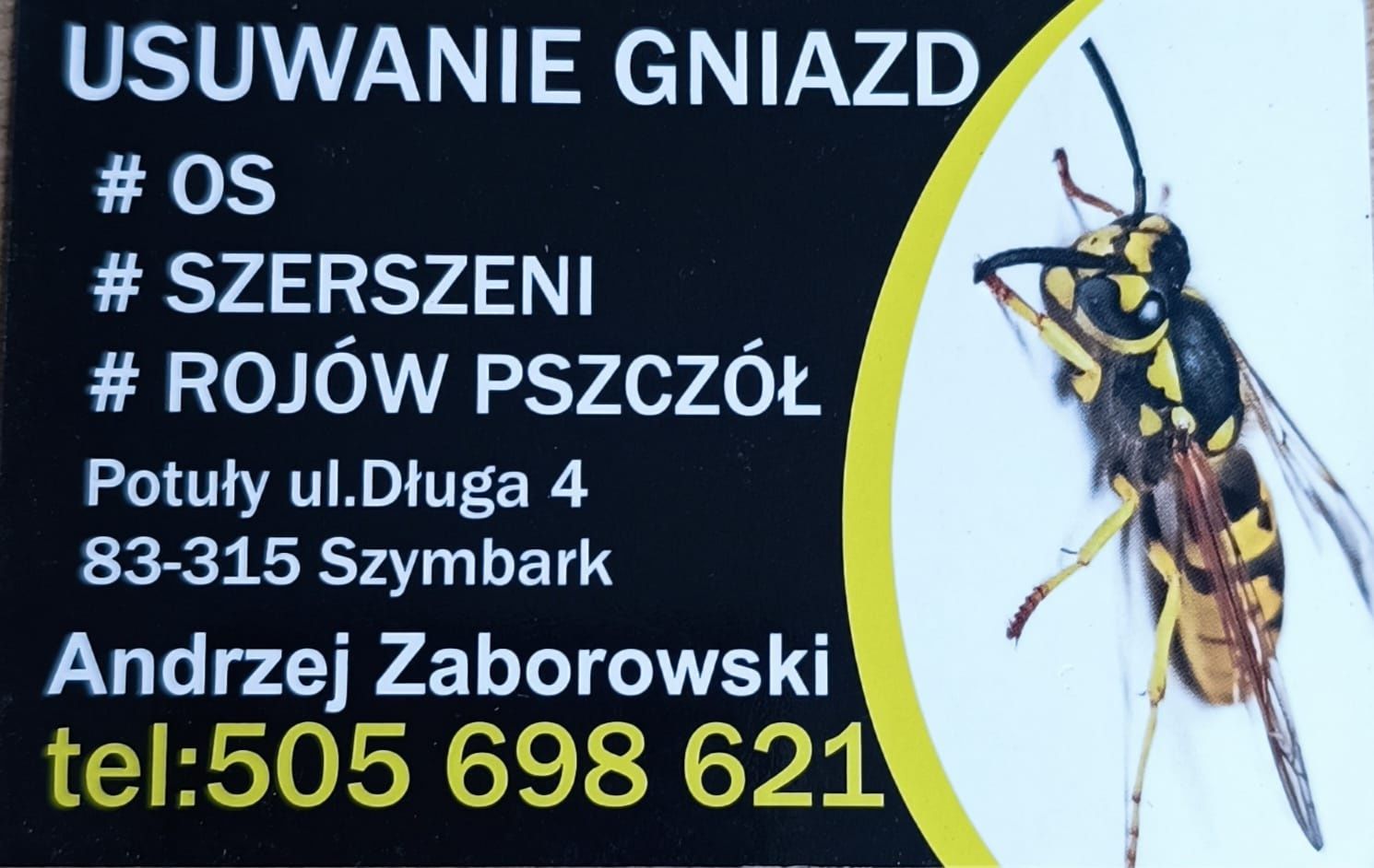Usuwanie gniazd owadów