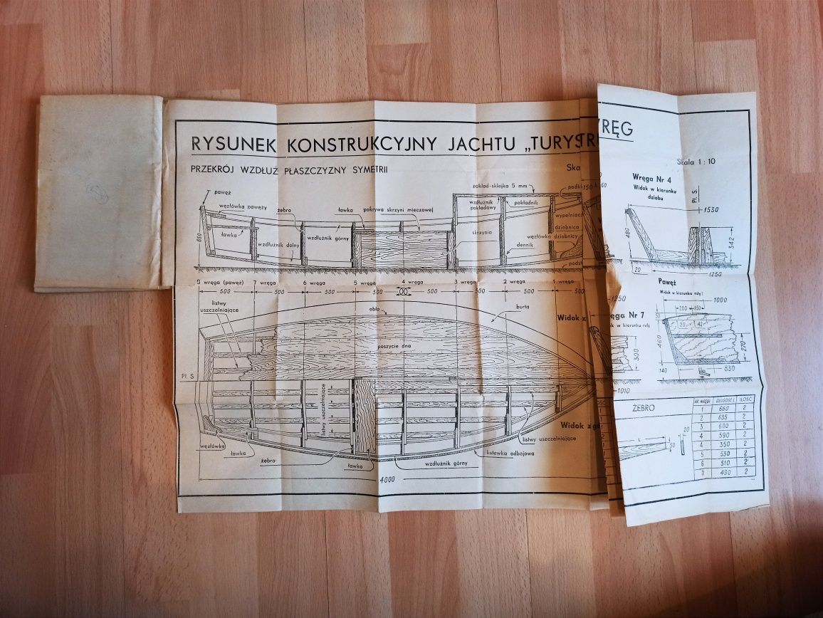 Jacht TURYSTA A. W.Pietrow  Plany Budowy Żaglówka Łódka