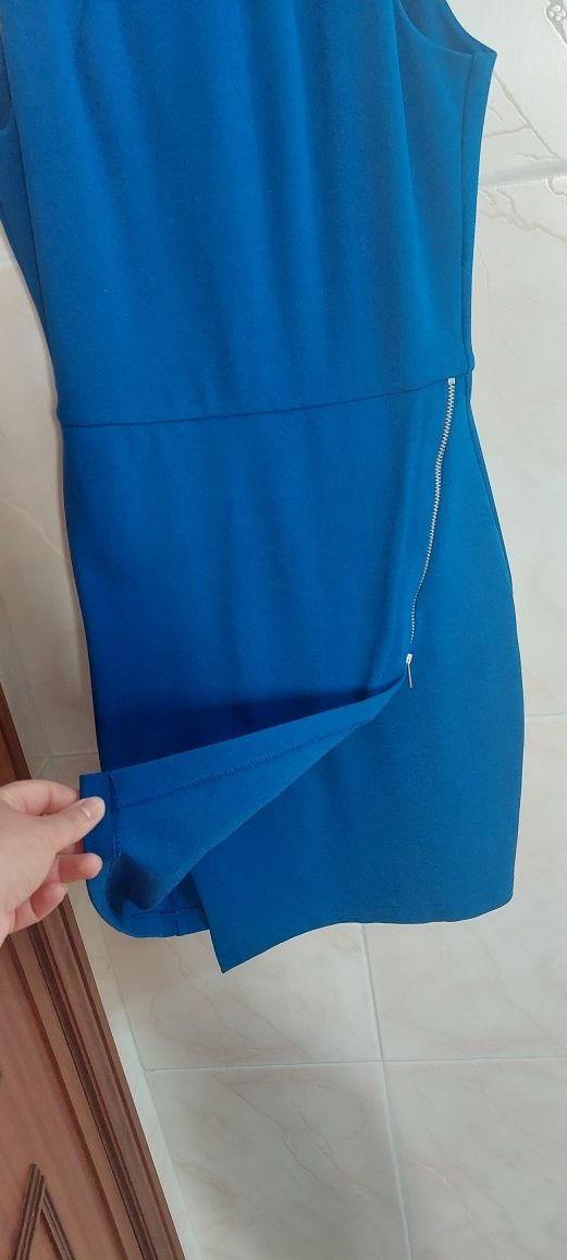 Vestido azul com racha - Zara