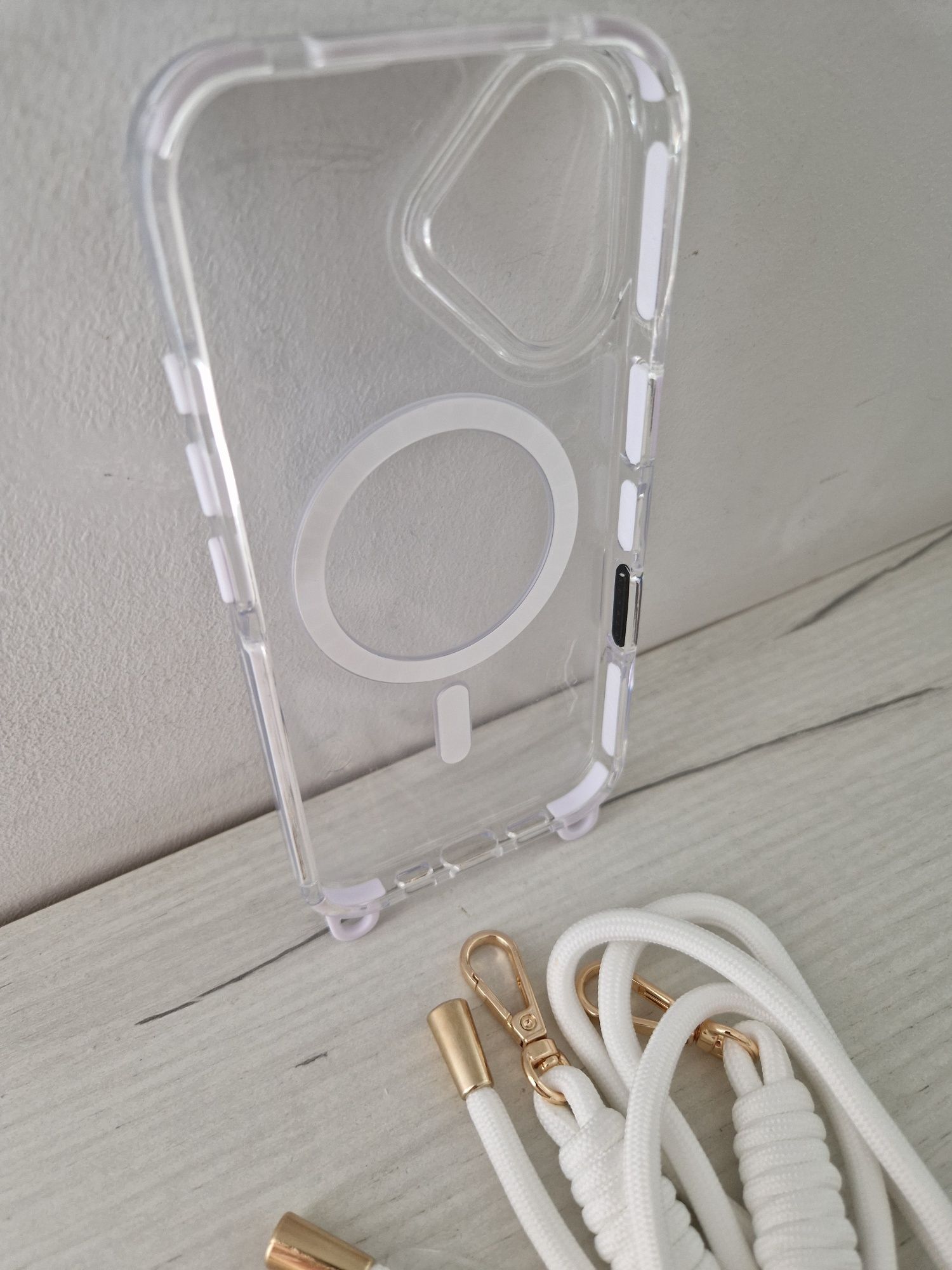 Tel Protect Strap Clear Case do Iphone 16 biały