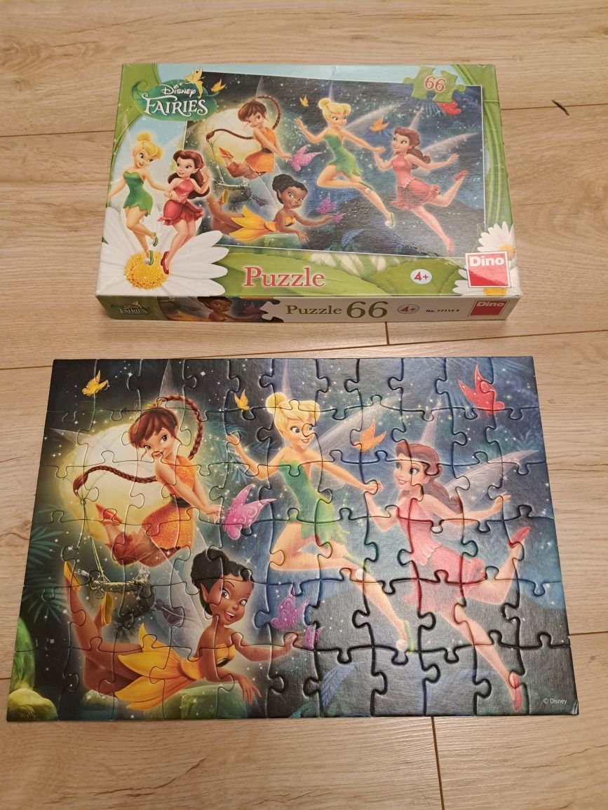 Disney Fairies, puzzle 66, wróżki, Piotruś Pan 4+
