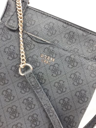 Torebka listonoszka GUESS grafitpwa monogram torba