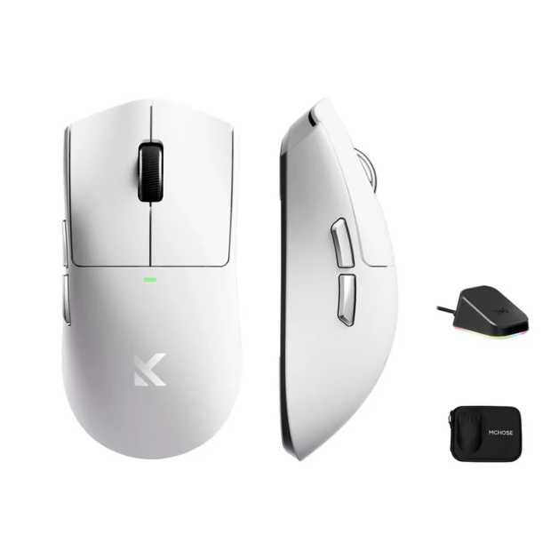Беспроводная игровая мышь MCHOSE K7 Ultra White-Silver