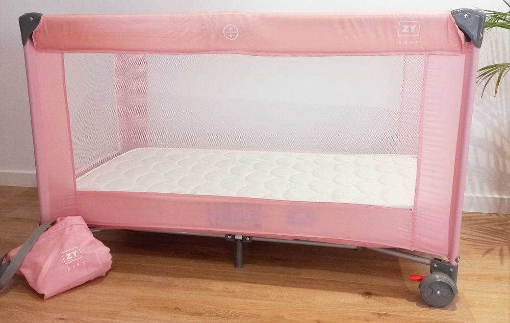 Cama de viagem zippy + colchão ortopédico de molas zippy